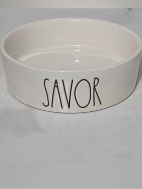 Rae Dunn White 'SAVOR' Ceramic Serving Bowl